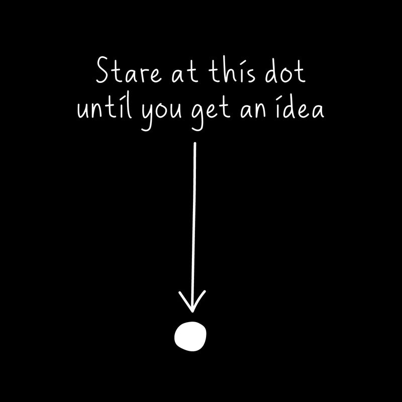 Vinyl Wall Art Decal - Stare At This Dot Until You Get An Idea - 14" x 11.5" - Modern Motivational Quote Minimalist Sticker For Home School Bedroom Work Office Classroom Decor 1