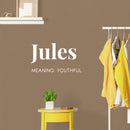 Vinyl Wall Art Decal - Jules Meaning: Youthful - 14.5" x 25" - Modern Inspirational Lovely Quote Sticker For Home Kids Bedroom Living Room Playroom Classroom School Office Coffee Shop Decor 2