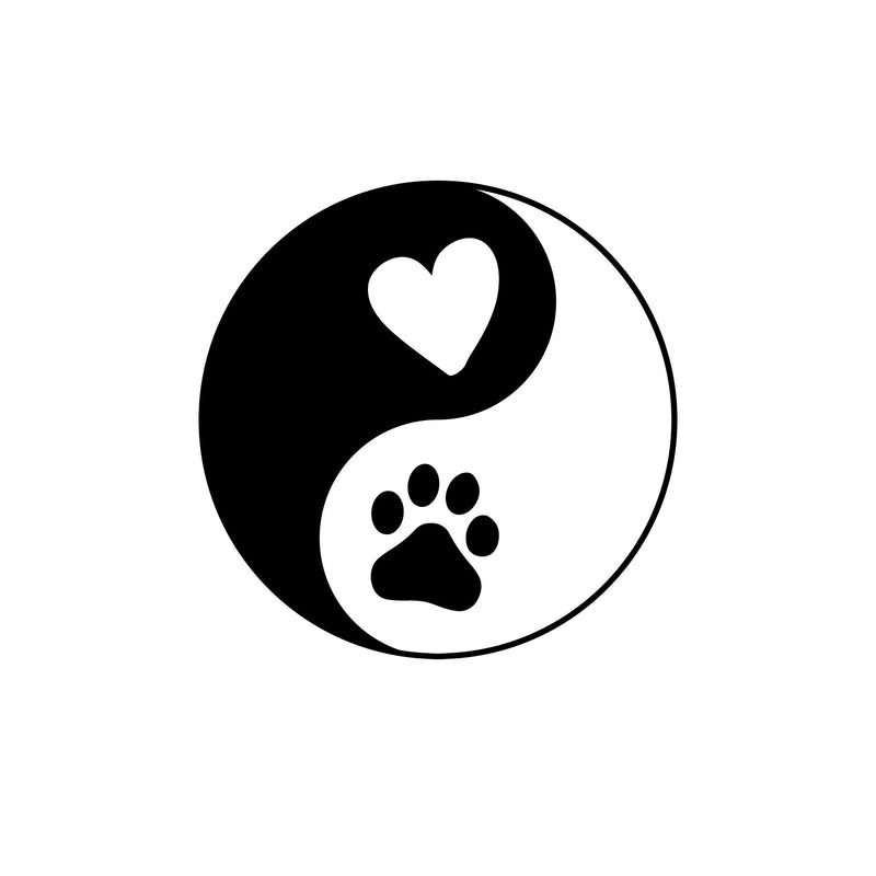 Vinyl Wall Art Decal - Ying Yang Dog - 6" x 6" - Cute Dog Lovers Quote Bumper Sticker For Car Window Thermos Coffee Mug Luggage Office Notebook Laptop Decor 1