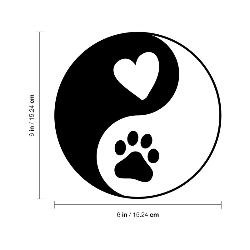 Vinyl Wall Art Decal - Ying Yang Dog - 6" x 6" - Cute Dog Lovers Quote Bumper Sticker For Car Window Thermos Coffee Mug Luggage Office Notebook Laptop Decor 4