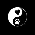 Vinyl Wall Art Decal - Ying Yang Dog - 6" x 6" - Cute Dog Lovers Quote Bumper Sticker For Car Window Thermos Coffee Mug Luggage Office Notebook Laptop Decor 1