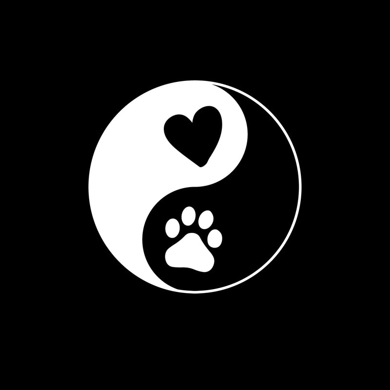 Vinyl Wall Art Decal - Ying Yang Dog - 6" x 6" - Cute Dog Lovers Quote Bumper Sticker For Car Window Thermos Coffee Mug Luggage Office Notebook Laptop Decor 1