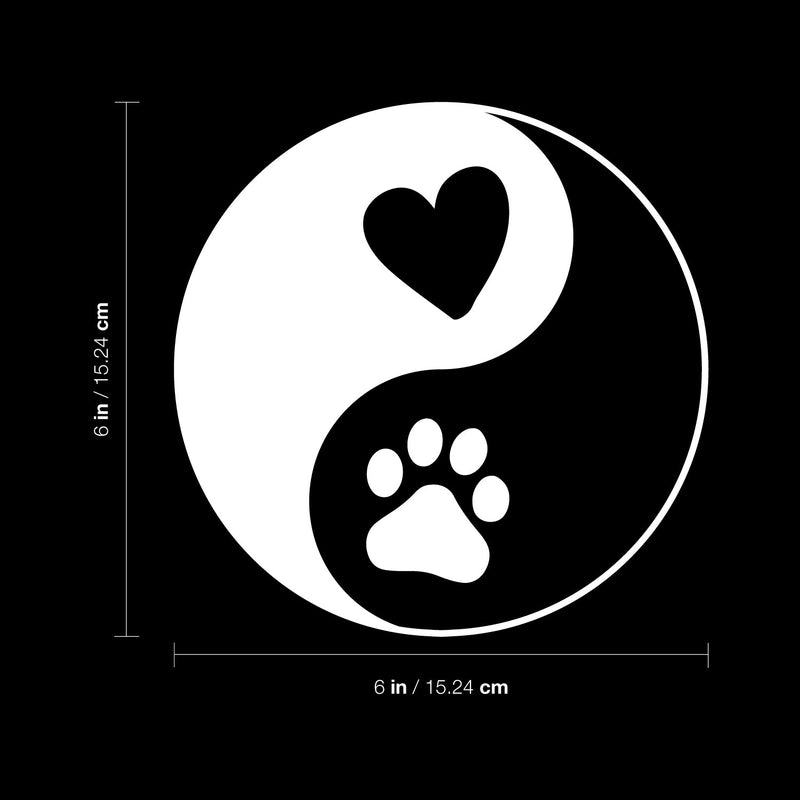 Vinyl Wall Art Decal - Ying Yang Dog - 6" x 6" - Cute Dog Lovers Quote Bumper Sticker For Car Window Thermos Coffee Mug Luggage Office Notebook Laptop Decor 4