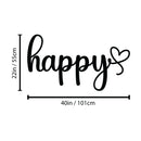 Vinyl Wall Art Decal - Happy - 22" x 40" - Modern Inspirational Lovely Good Vibes Quote Sticker For Home Nursery Kids Bedroom Playroom Living Room Classroom Daycare Decor 4