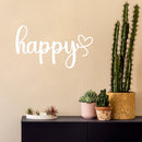 Vinyl Wall Art Decal - Happy - 22" x 40" - Modern Inspirational Lovely Good Vibes Quote Sticker For Home Nursery Kids Bedroom Playroom Living Room Classroom Daycare Decor 3