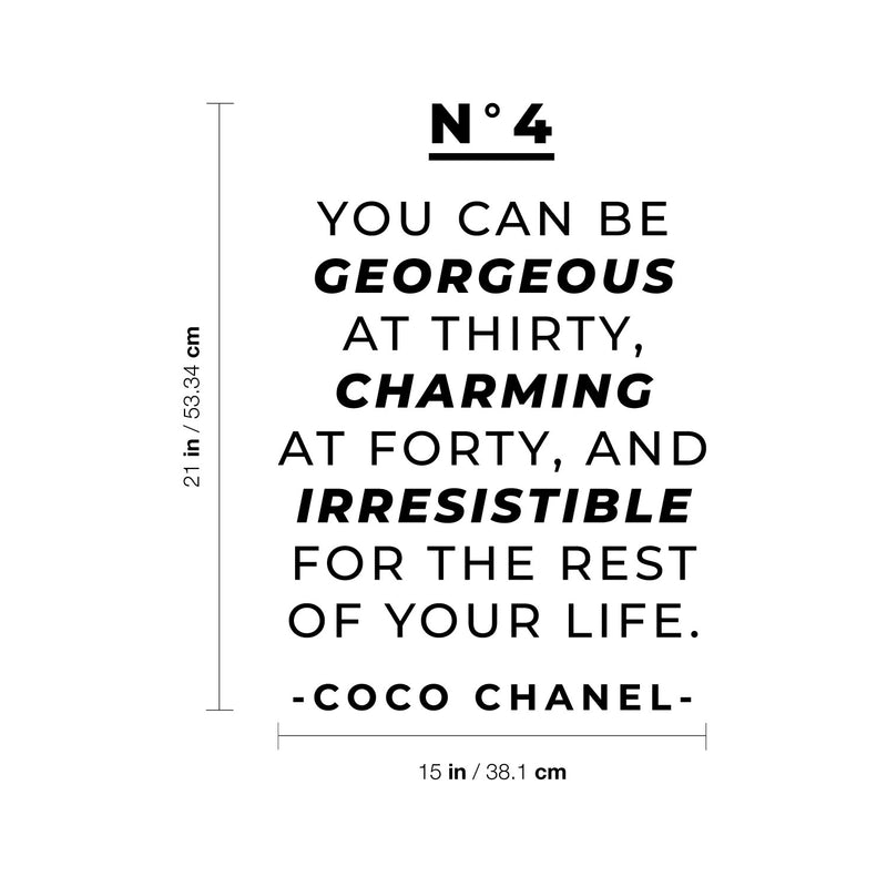 Vinyl Wall Art Decal - You Can Be Gorgeous At Thirty - 21" x 15" - Modern Inspirational Lovely Good Vibes Quote Sticker For Closet Boutique Beauty Saloon Office Coffee Shop Storefront Decor 4