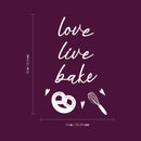 Vinyl Wall Art Decal - Live Love Bake - 22" x 14" - Modern Lovely Pretzel Hearts Design Quote Sticker For Home Kitchen Office Coffee Shop Restaurant Storefront Decor 4
