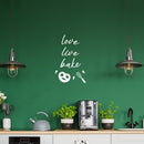 Vinyl Wall Art Decal - Live Love Bake - 22" x 14" - Modern Lovely Pretzel Hearts Design Quote Sticker For Home Kitchen Office Coffee Shop Restaurant Storefront Decor 2