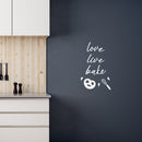 Vinyl Wall Art Decal - Live Love Bake - 22" x 14" - Modern Lovely Pretzel Hearts Design Quote Sticker For Home Kitchen Office Coffee Shop Restaurant Storefront Decor 3