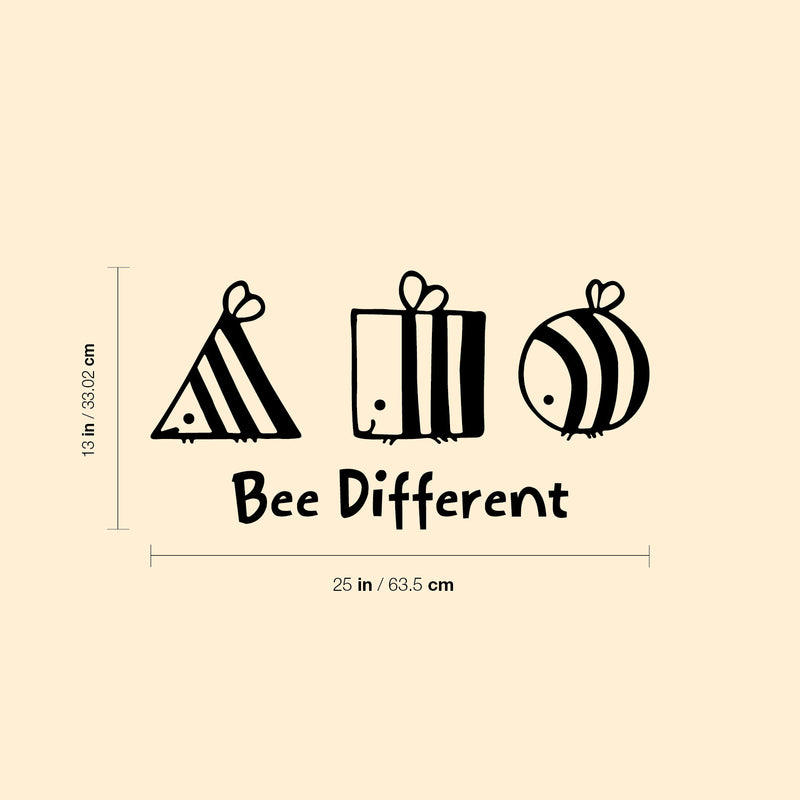 Vinyl Wall Art Decal - Bee Difference - 13" x 25" - Modern Motivational Cute Positive Quote Sticker For Home Office Bedroom Kids Room Playroom Nursery Daycare Classroom Decor 4