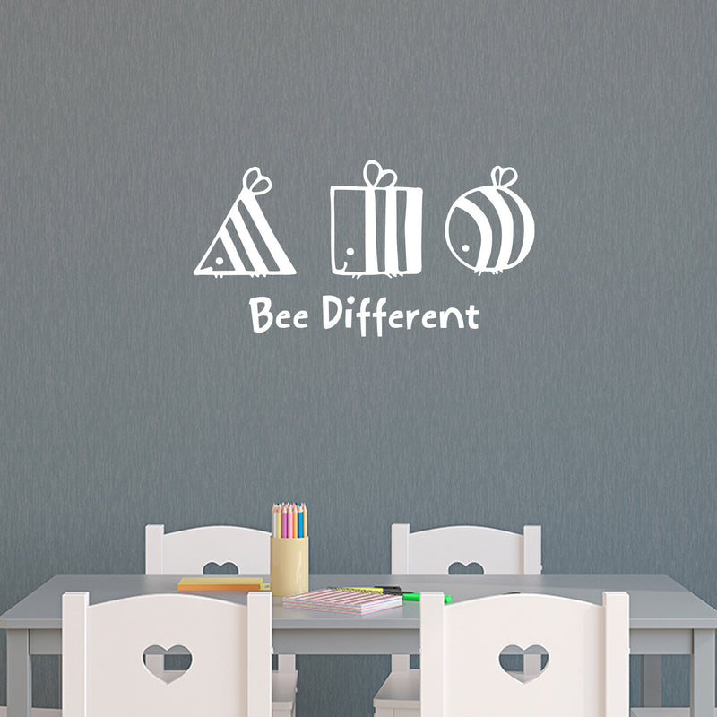 Vinyl Wall Art Decal - Bee Difference - 13" x 25" - Modern Motivational Cute Positive Quote Sticker For Home Office Bedroom Kids Room Playroom Nursery Daycare Classroom Decor 3