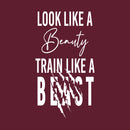 Vinyl Wall Art Decal - Look Like A Beauty Train Like A Beast - 40" x 22" - Trendy Motivating Positive Healthy Quote Sticker For Workout Room Yoga CrossFit Center Gym Fitness Lifestyle Decor 1