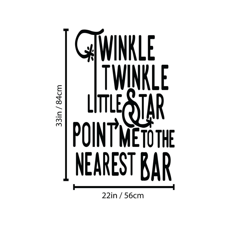 Vinyl Wall Art Decal - Point Me To The Nearest Bar - Trendy Sarcastic Funny Adult Joke Quote Sticker For Kitchen Dining Room Wine Cellar Bar Restaurant Storefront Decor 4