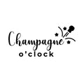 Vinyl Wall Art Decal - Champagne O' Clock - Trendy Sarcastic Funny Adult Joke Quote Sticker For Home Bar Kitchen Wine Cellar Restaurant Decor 1