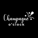 Vinyl Wall Art Decal - Champagne O' Clock - 7" x 15" - Trendy Sarcastic Funny Adult Joke Quote Sticker For Home Bar Kitchen Wine Cellar Restaurant Decor 1