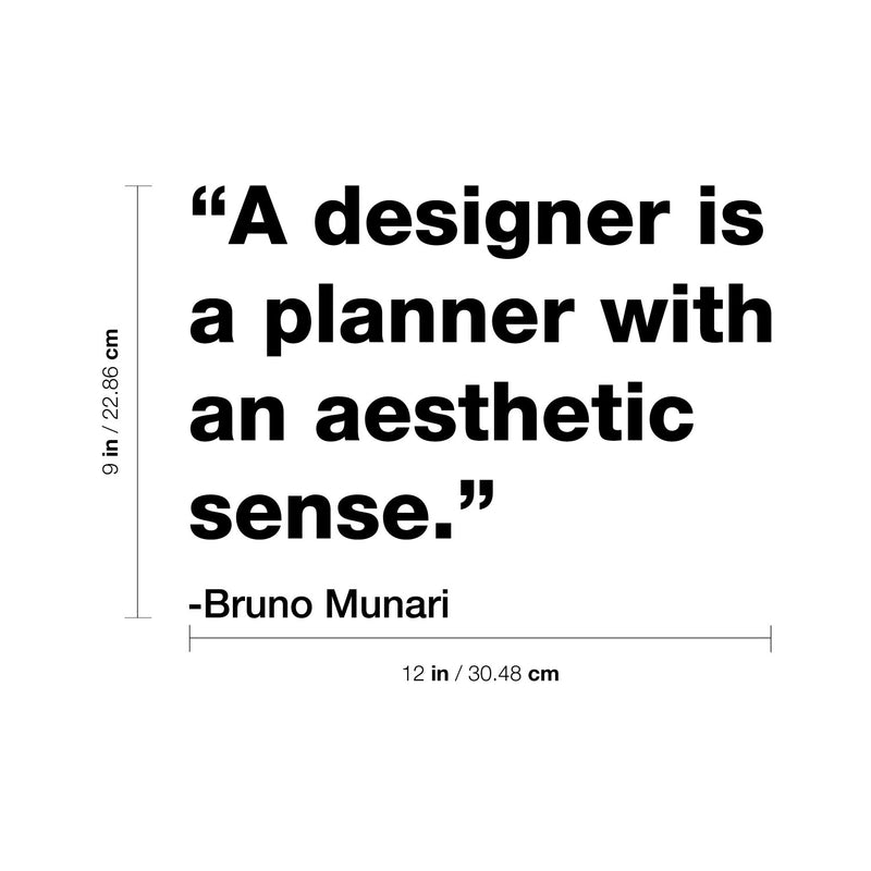 Vinyl Wall Art Decal - A Designer Is A Planner With An Aesthetic Sense - 12" x 9" - Modern Motivational Designers Quote Sticker For Home School Classroom Work Office Coffee Shop Decor 3