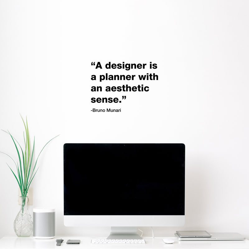 Vinyl Wall Art Decal - A Designer Is A Planner With An Aesthetic Sense - 1- Modern Motivational Designers Quote Sticker For Home School Classroom Work Office Coffee Shop Decor 2