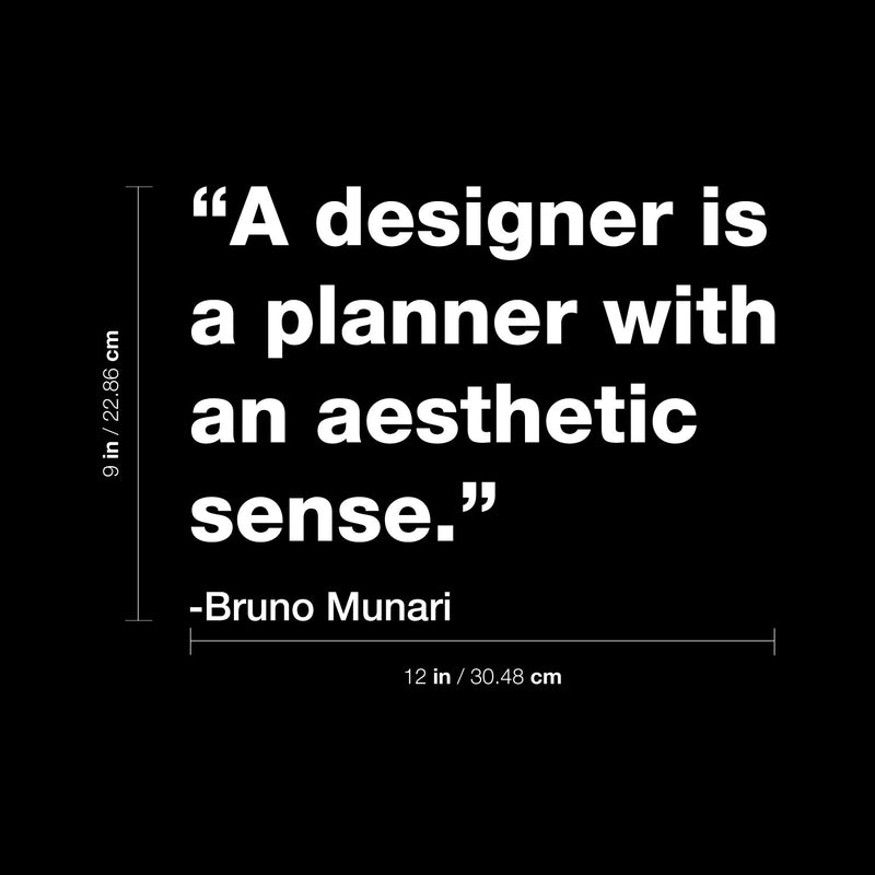 Vinyl Wall Art Decal - A Designer Is A Planner With An Aesthetic Sense - 12" x 9" - Modern Motivational Designers Quote Sticker For Home School Classroom Work Office Coffee Shop Decor 2