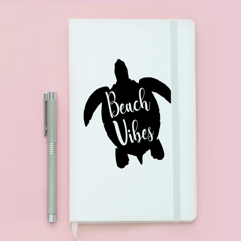 Vinyl Wall Art Decal - Beach Vibes - 6" x 4.7" - Inspiring Positive Summer Vibes Quote Turtle Design Sticker For Home Office Laptops Notebooks Cars Windows Decor 3