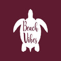 Vinyl Wall Art Decal - Beach Vibes - 6" x 4.7" - Inspiring Positive Summer Vibes Quote Turtle Design Sticker For Home Office Laptops Notebooks Cars Windows Decor 1