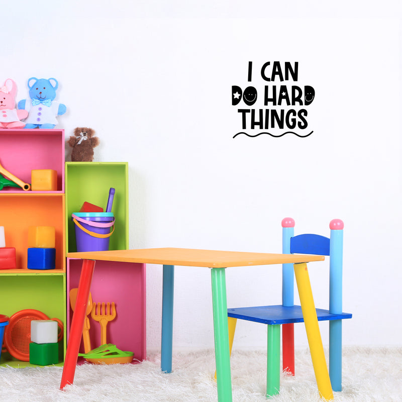 Vinyl Wall Art Decal - I Can Do Hard Things - Modern Cute Inspirational Quote Sticker For Kids Bedroom Home Playroom Classroom Daycare Decor 2