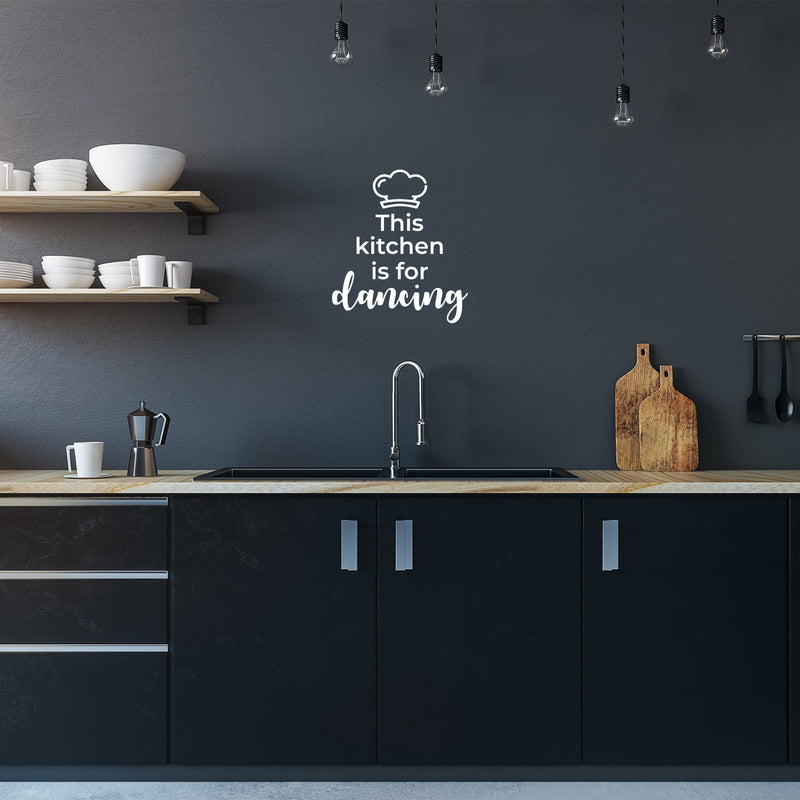 Vinyl Wall Art Decal - This Kitchen Is For Dancing - 17" x 15" - Modern Motivational Quote Chef's Hat Design Sticker For Home Kitchen Dining Room Restaurant Decor 3