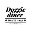 Vinyl Wall Art Decal - Doggie Diner - 1- Dogs Food Water Space Modern Funny Pet Quote Sticker For Home Office Living Room Bedroom Dog Lovers Decor 1