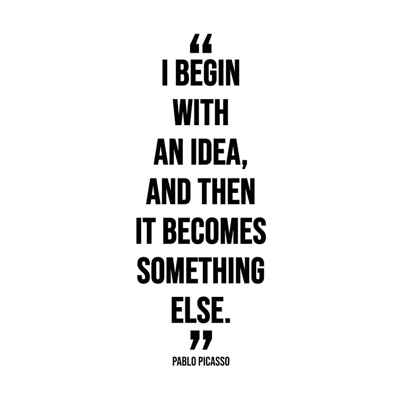 Vinyl Wall Art Decal - I Begin With An A Idea  - 31" x 12" - Motivational Trendy Good Vibes Quote Stocker For Bedroom Kids Room Playroom Classroom Library  School Office Coffee Shop Decor 1