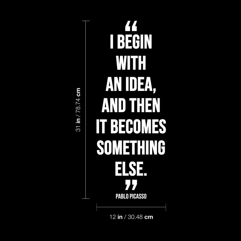 Vinyl Wall Art Decal - I Begin With An A Idea  - 31" x 12" - Motivational Trendy Good Vibes Quote Stocker For Bedroom Kids Room Playroom Classroom Library  School Office Coffee Shop Decor 4