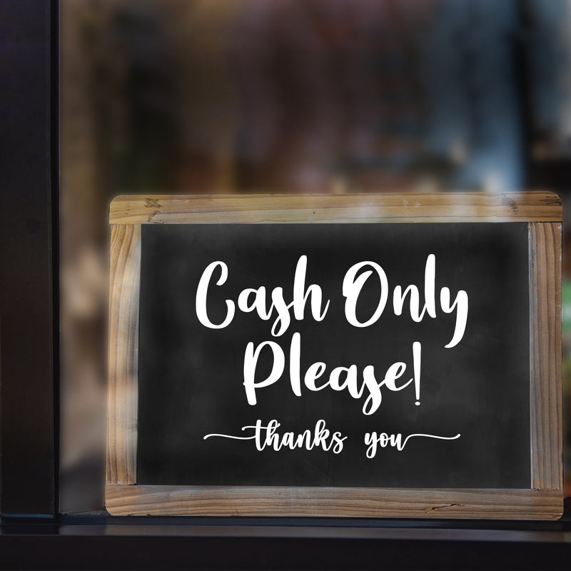 Vinyl Wall Art Decal - Cash Only Please - 8" x 6" - Cash Only Sign Quote Sticker For Business Retail Store Restaurant Office Coffee Shop Storefront Decor 2