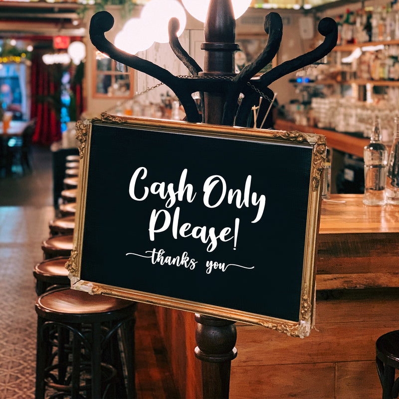 Vinyl Wall Art Decal - Cash Only Please - 8" x 6" - Cash Only Sign Quote Sticker For Business Retail Store Restaurant Office Coffee Shop Storefront Decor 3