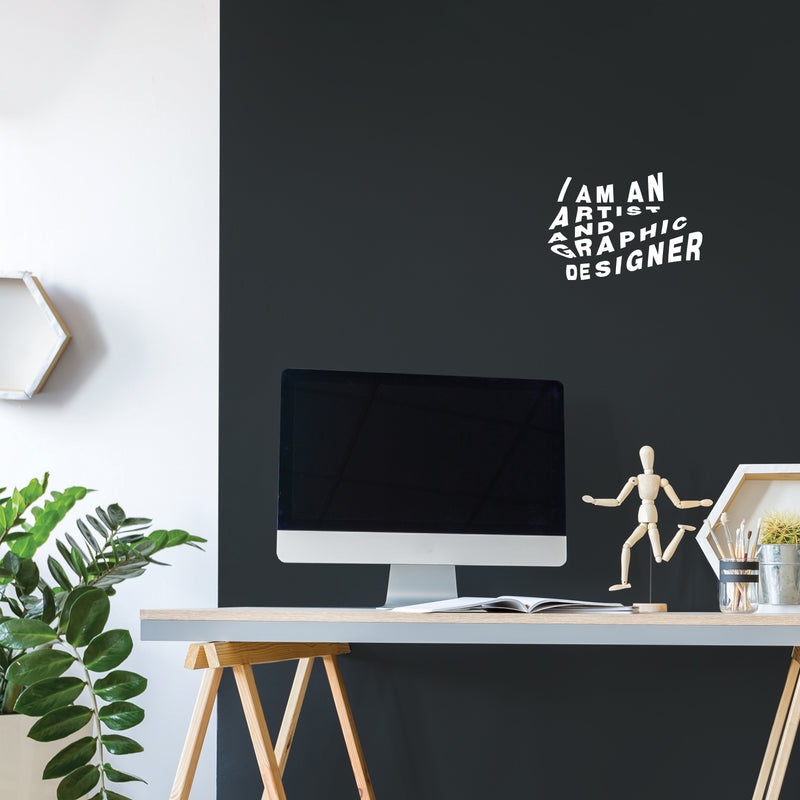 Vinyl Wall Art Decal - I Am An Artist And Graphic Designer - 13" x 9" - Modern Motivational Designers Quote Sticker For Home School Classroom Work Office Coffee Shop Decor 3