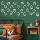 Set Of 30 Vinyl Wall Art Decal - Acorn Pattern - From 6.5" x 5" Each - Squirrel Cute Adhesive Sticker Design For Home Children Bedroom Office Nursery Playroom Decor 2