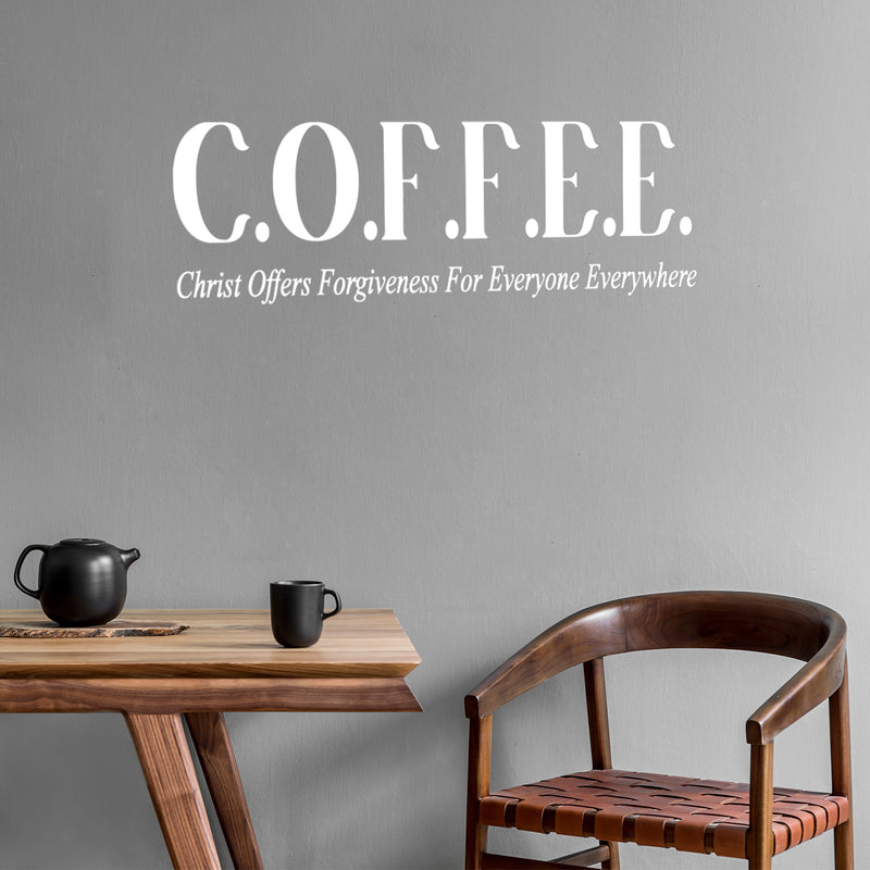 Vinyl Wall Art Decal - COFFEE - 16" x 40" - Trendy Funny Spiritual Inspiring Caffeine Quote Sticker For Home Kitchen Office Coffee Shop Restaurant Storefront Decor 2