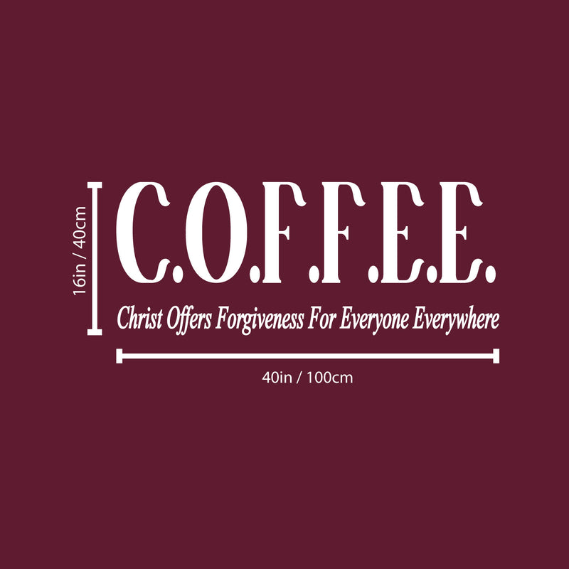 Vinyl Wall Art Decal - COFFEE - 16" x 40" - Trendy Funny Spiritual Inspiring Caffeine Quote Sticker For Home Kitchen Office Coffee Shop Restaurant Storefront Decor 4