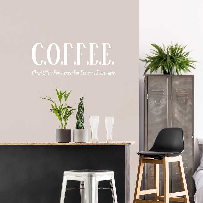 Vinyl Wall Art Decal - COFFEE - 16" x 40" - Trendy Funny Spiritual Inspiring Caffeine Quote Sticker For Home Kitchen Office Coffee Shop Restaurant Storefront Decor 3