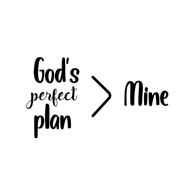Vinyl Wall Art Decal - God's Perfect Plan > Mine - 8. Trendy Funny Adult Sarcastic Joke Quote Sticker For Home Bedroom Living Room Office Decor 1