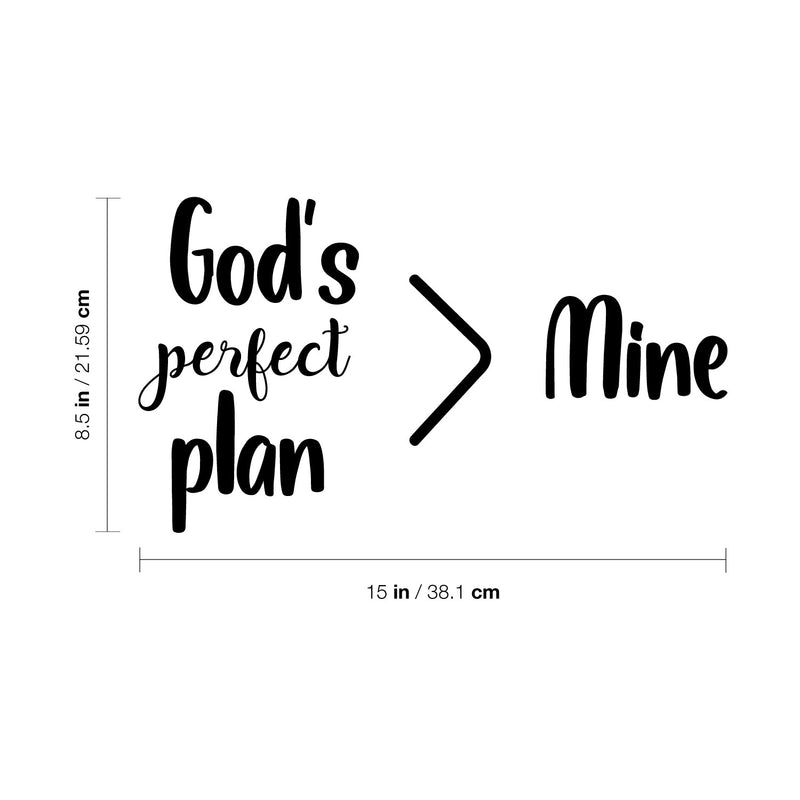 Vinyl Wall Art Decal - God's Perfect Plan > Mine - 8. Trendy Funny Adult Sarcastic Joke Quote Sticker For Home Bedroom Living Room Office Decor 4