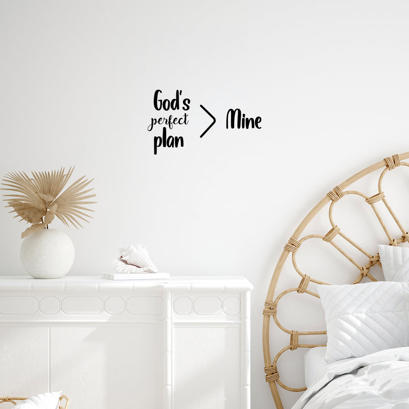 Vinyl Wall Art Decal - God's Perfect Plan > Mine - 8.5" x 15" - Trendy Funny Adult Sarcastic Joke Quote Sticker For Home Bedroom Living Room Office Decor 3