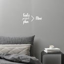Vinyl Wall Art Decal - God's Perfect Plan > Mine - 8.5" x 15" - Trendy Funny Adult Sarcastic Joke Quote Sticker For Home Bedroom Living Room Office Decor 2