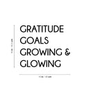 Vinyl Wall Art Decal - Gratitude Goals Growing Glowing - Trendy Lovely Inspirational Optimistic Quote Sticker For Home Bedroom Closet Living Room Playroom School Office Decor 4