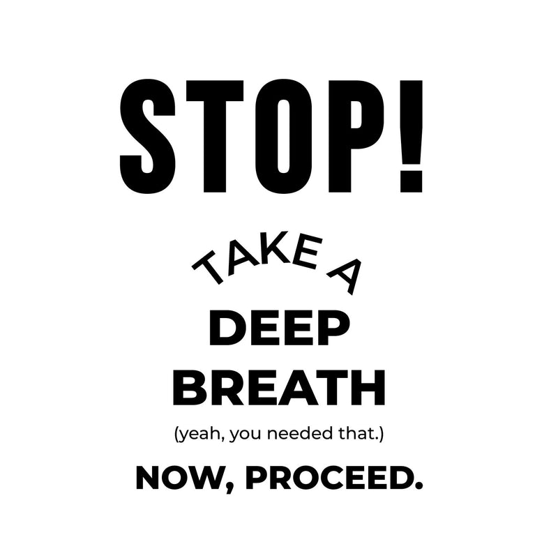 Vinyl Wall Art Decal - Stop! Take A Deep Breath - 24. Trendy Motivation Relaxing Quote Sticker For Home Bedroom Living Room Playroom Classroom Office Coffee Shop Decor 1