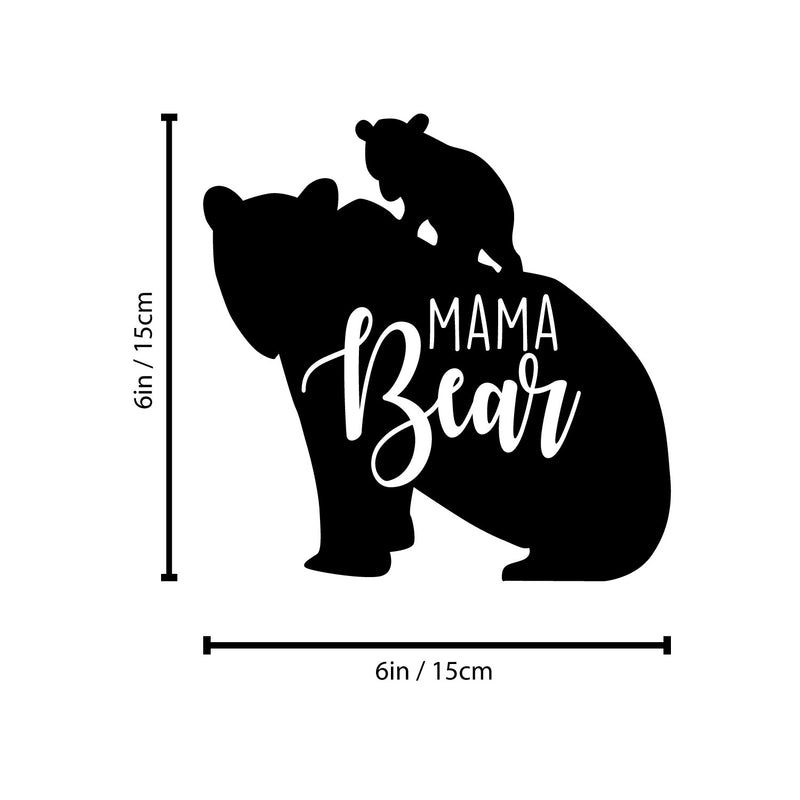 Vinyl Wall Art Decal - Mama Bear - Cute Bears Shape Modern Moms Quote Bumper Sticker For Car Windows Luggage Office Notebook Laptop Cars Rear Window Decor 4