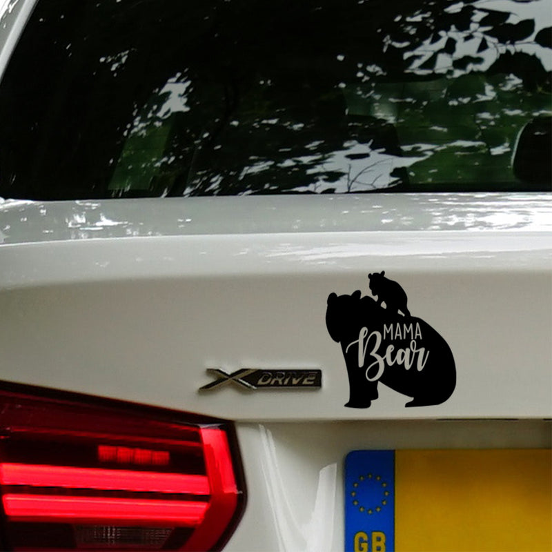 Vinyl Wall Art Decal - Mama Bear - 6" x 6" - Cute Animal Bear Design Modern Quote Sticker For Trucks Bumper Minivan Cars Window Kids In Family Laptop Decor 2