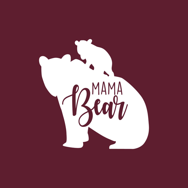 Vinyl Wall Art Decal - Mama Bear - 6" x 6" - Cute Animal Bear Design Modern Quote Sticker For Trucks Bumper Minivan Cars Window Kids In Family Laptop Decor 1