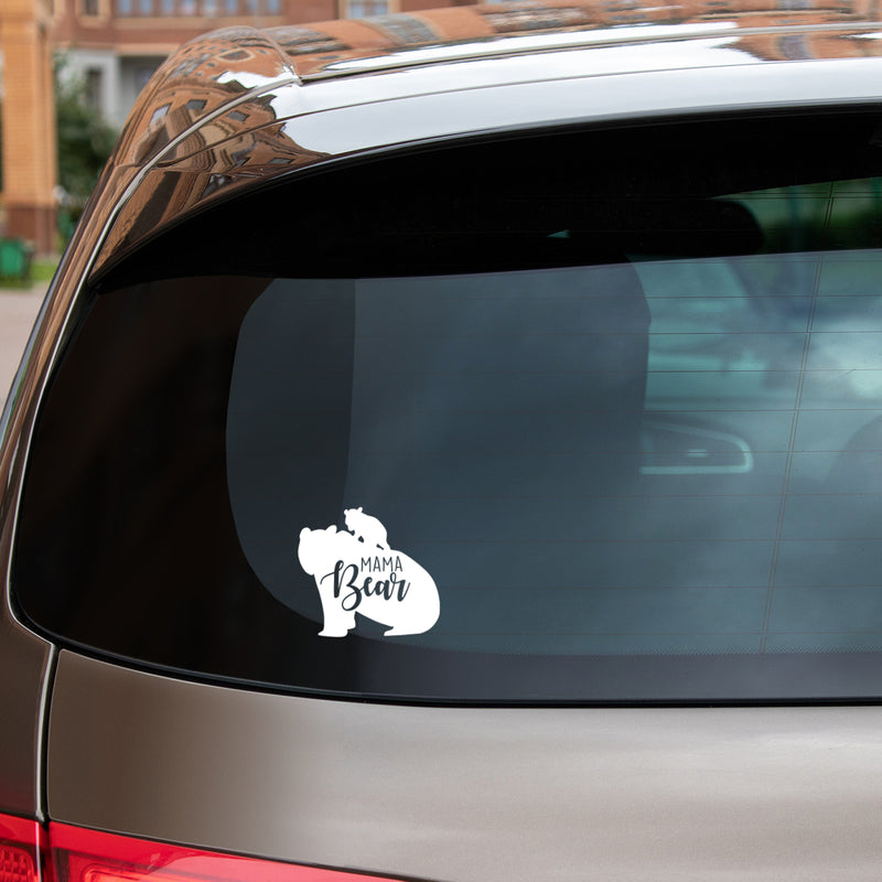 Vinyl Wall Art Decal - Mama Bear - 6" x 6" - Cute Animal Bear Design Modern Quote Sticker For Trucks Bumper Minivan Cars Window Kids In Family Laptop Decor 2