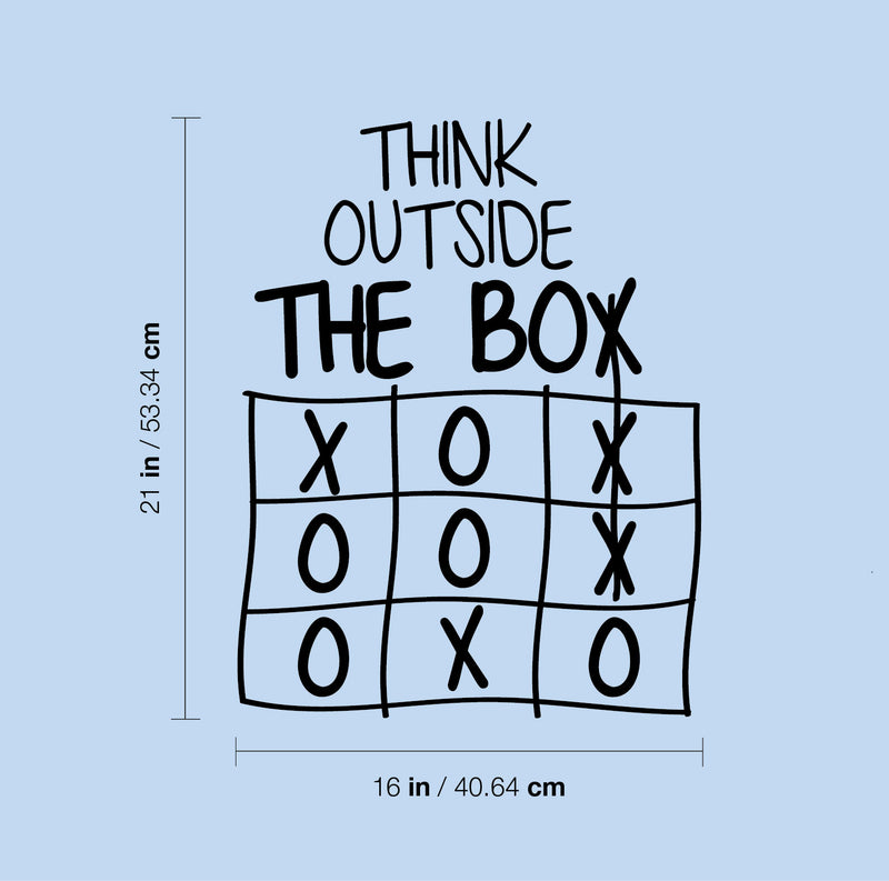 Vinyl Wall Art Decal - Think Outside Of The Box - 21" x 16" - Trendy Fun Good Vibes Quote Cool Design Sticker For Playroom Living Room Classroom School Office Coffee Shop Decor 4