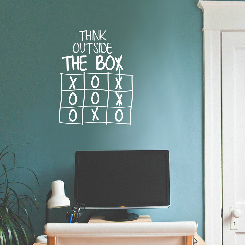 Vinyl Wall Art Decal - Think Outside Of The Box - Trendy Fun Good Vibes Quote Cool Design Sticker For Playroom Living Room Classroom School Office Coffee Shop Decor 5