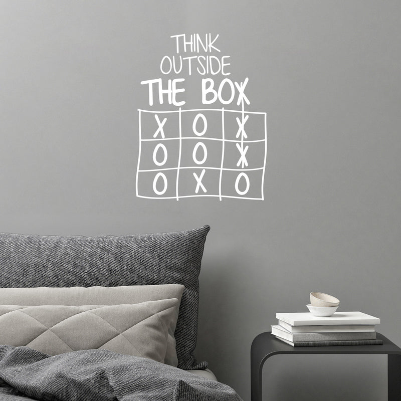 Vinyl Wall Art Decal - Think Outside Of The Box - 21" x 16" - Trendy Fun Good Vibes Quote Cool Design Sticker For Playroom Living Room Classroom School Office Coffee Shop Decor 3