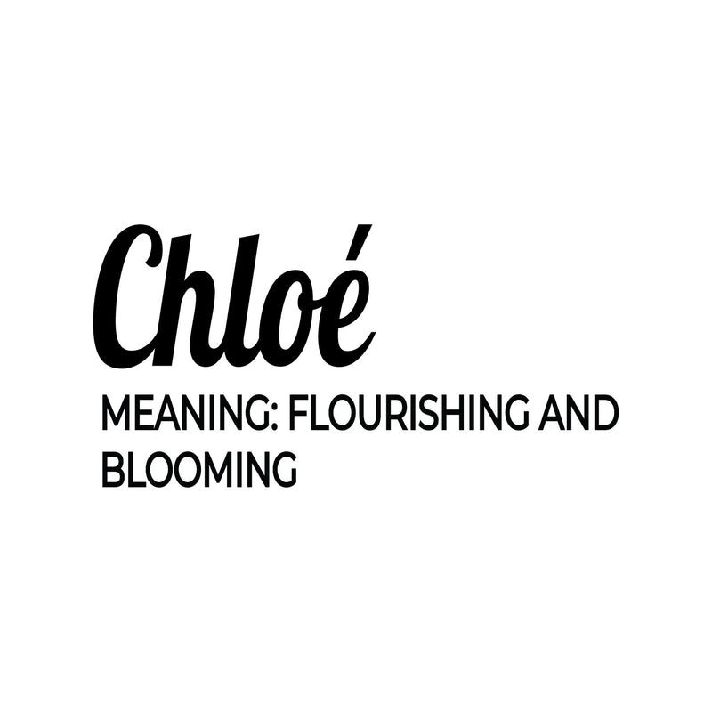 Vinyl Wall Art Decal - Chloe Meaning - Trendy Inspirational Quote Sticker For Children Bedroom Home School Classroom Nursery Daycare Kids Room Decor 1